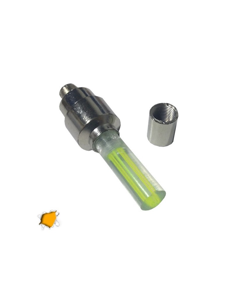 GloboStar® 115204 Βαλβίδες LED με Μπαταρία 3xLR1130 Αυτοκινήτου - Μοτοσυκλέτας - Ποδηλάτου Σετ 2 Τεμ. σε Blister Πορτοκαλί